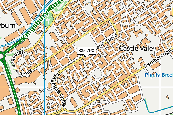 B35 7PX map - OS VectorMap District (Ordnance Survey)