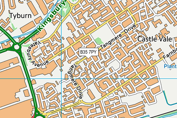 B35 7PY map - OS VectorMap District (Ordnance Survey)