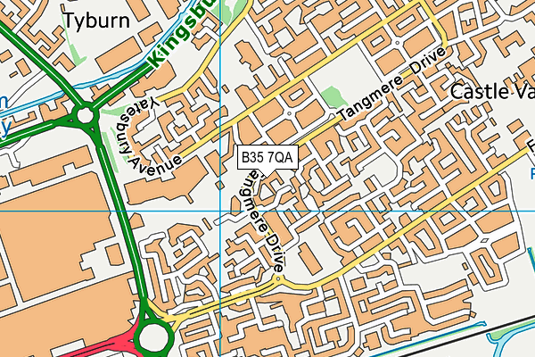 B35 7QA map - OS VectorMap District (Ordnance Survey)