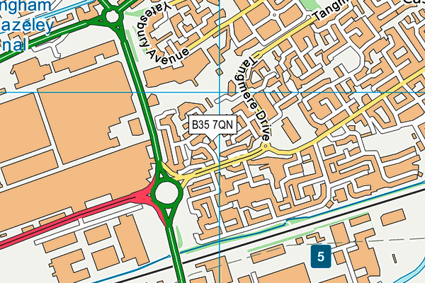 B35 7QN map - OS VectorMap District (Ordnance Survey)