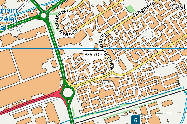 B35 7QP map - OS VectorMap District (Ordnance Survey)