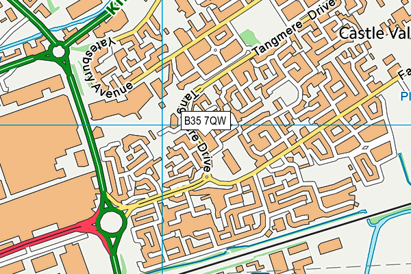 B35 7QW map - OS VectorMap District (Ordnance Survey)