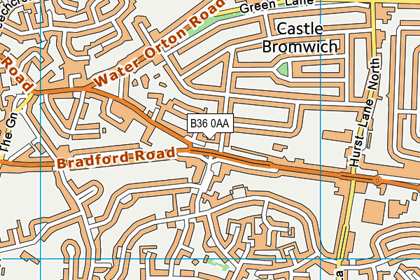 B36 0AA map - OS VectorMap District (Ordnance Survey)