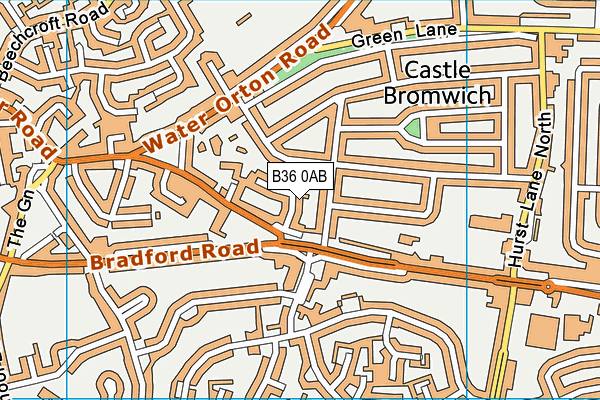 B36 0AB map - OS VectorMap District (Ordnance Survey)