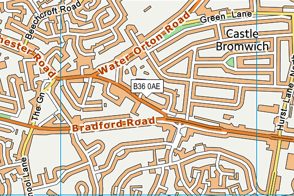 B36 0AE map - OS VectorMap District (Ordnance Survey)