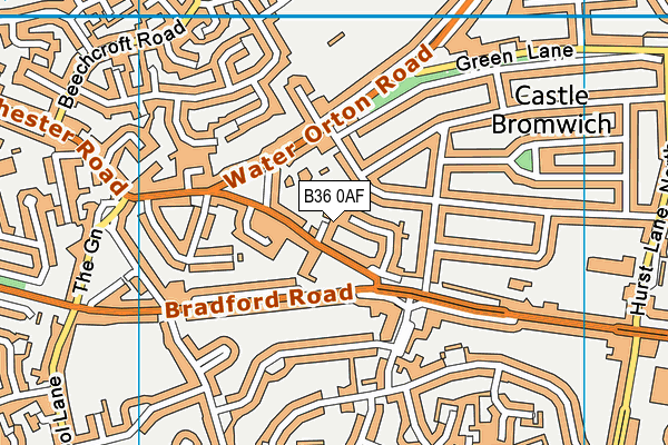 B36 0AF map - OS VectorMap District (Ordnance Survey)