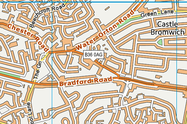 B36 0AG map - OS VectorMap District (Ordnance Survey)