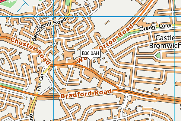 B36 0AH map - OS VectorMap District (Ordnance Survey)