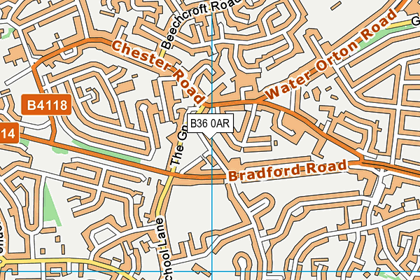 B36 0AR map - OS VectorMap District (Ordnance Survey)