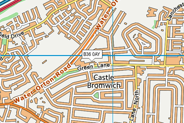 B36 0AY map - OS VectorMap District (Ordnance Survey)