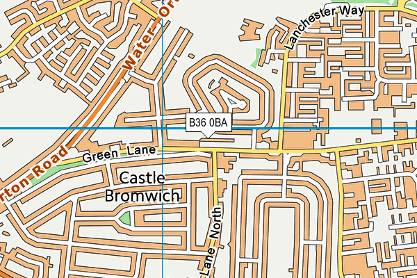 B36 0BA map - OS VectorMap District (Ordnance Survey)