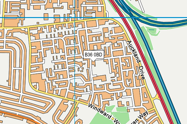 B36 0BD map - OS VectorMap District (Ordnance Survey)