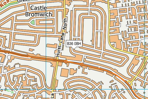 B36 0BH map - OS VectorMap District (Ordnance Survey)