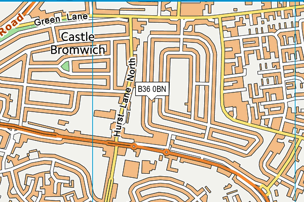 B36 0BN map - OS VectorMap District (Ordnance Survey)