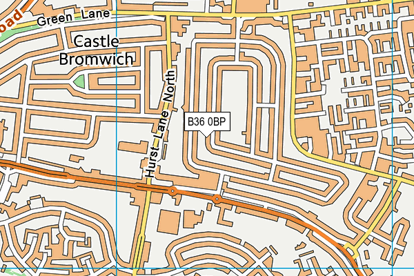 B36 0BP map - OS VectorMap District (Ordnance Survey)