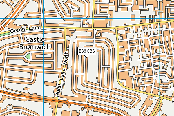 B36 0BS map - OS VectorMap District (Ordnance Survey)