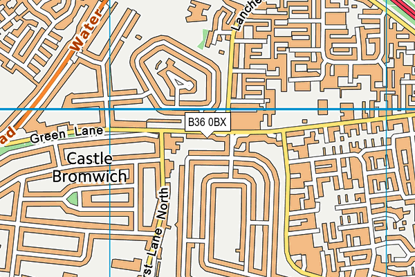 Castle Bromwich Infant and Nursery School map (B36 0BX) - OS VectorMap District (Ordnance Survey)