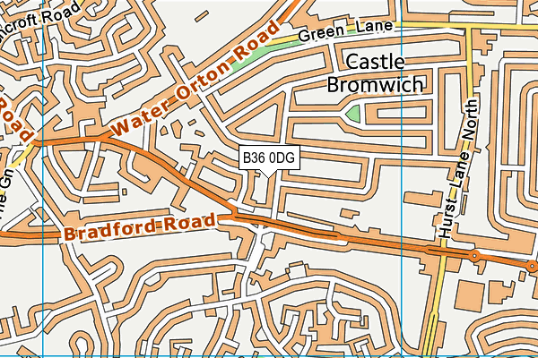 B36 0DG map - OS VectorMap District (Ordnance Survey)