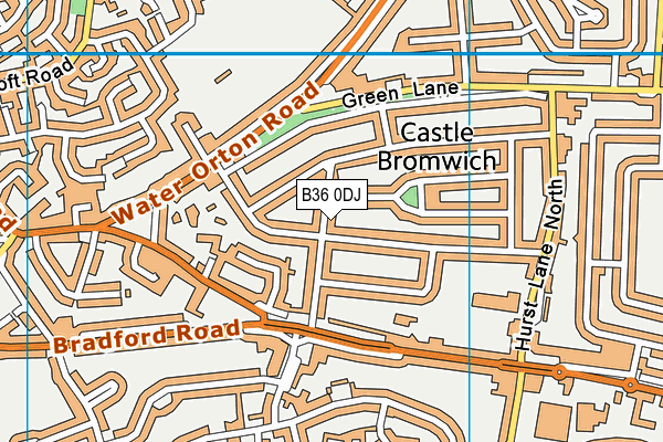 B36 0DJ map - OS VectorMap District (Ordnance Survey)