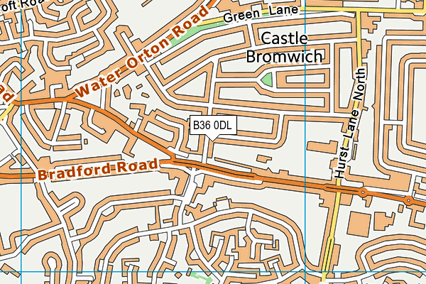 B36 0DL map - OS VectorMap District (Ordnance Survey)