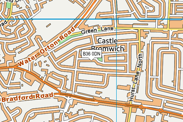 B36 0DN map - OS VectorMap District (Ordnance Survey)