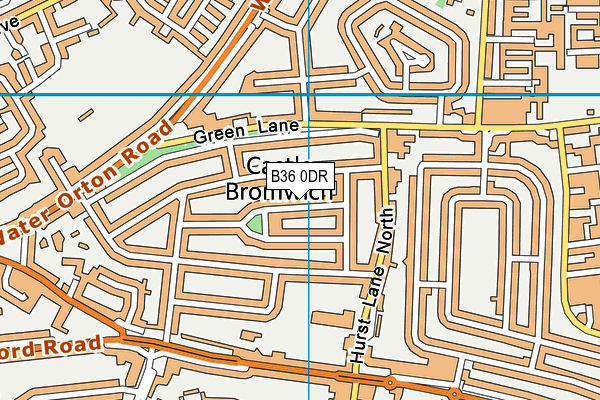 B36 0DR map - OS VectorMap District (Ordnance Survey)