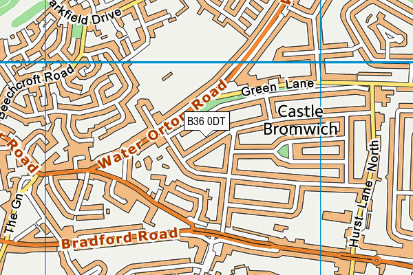 B36 0DT map - OS VectorMap District (Ordnance Survey)