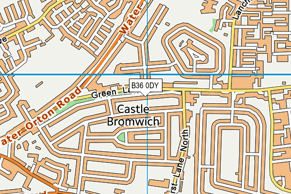 B36 0DY map - OS VectorMap District (Ordnance Survey)