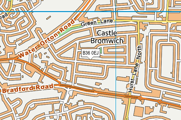 B36 0EJ map - OS VectorMap District (Ordnance Survey)