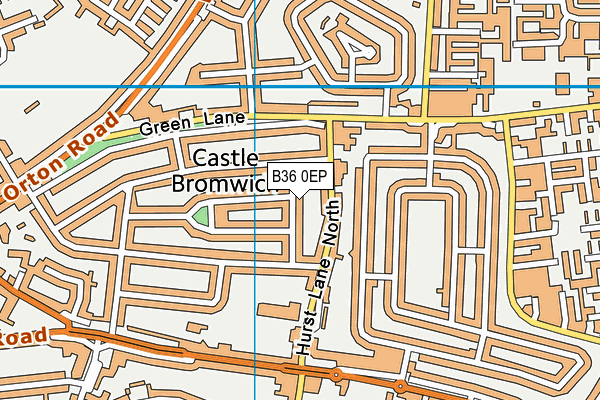 B36 0EP map - OS VectorMap District (Ordnance Survey)