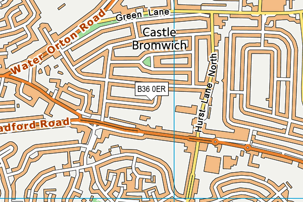 B36 0ER map - OS VectorMap District (Ordnance Survey)