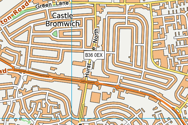 B36 0EX map - OS VectorMap District (Ordnance Survey)