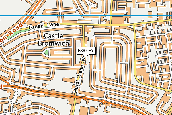 B36 0EY map - OS VectorMap District (Ordnance Survey)