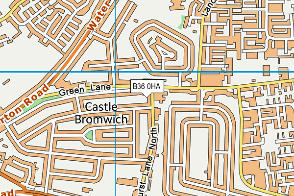 B36 0HA map - OS VectorMap District (Ordnance Survey)