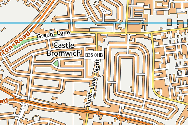 B36 0HB map - OS VectorMap District (Ordnance Survey)