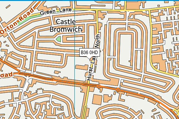 B36 0HD map - OS VectorMap District (Ordnance Survey)