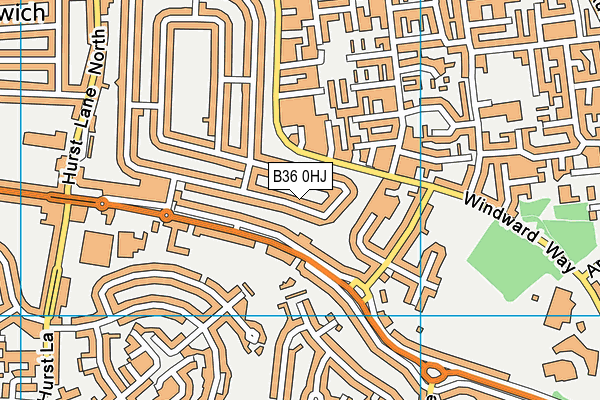 B36 0HJ map - OS VectorMap District (Ordnance Survey)