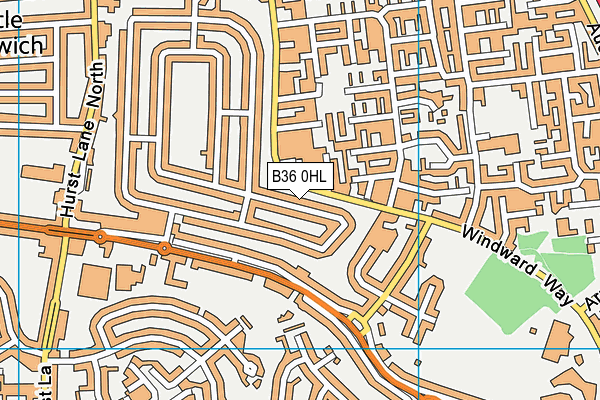 B36 0HL map - OS VectorMap District (Ordnance Survey)