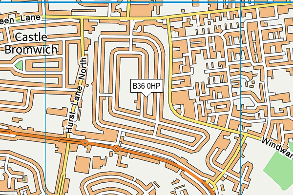 B36 0HP map - OS VectorMap District (Ordnance Survey)