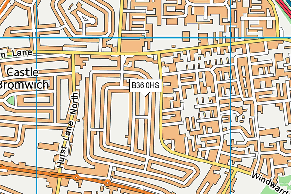 B36 0HS map - OS VectorMap District (Ordnance Survey)