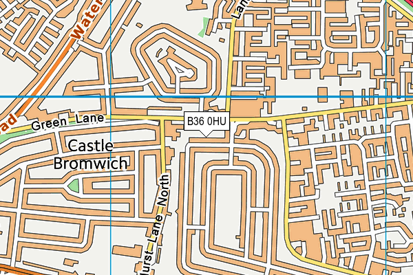 B36 0HU map - OS VectorMap District (Ordnance Survey)