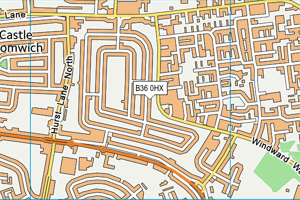 B36 0HX map - OS VectorMap District (Ordnance Survey)