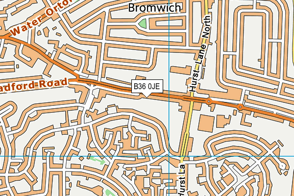 B36 0JE map - OS VectorMap District (Ordnance Survey)