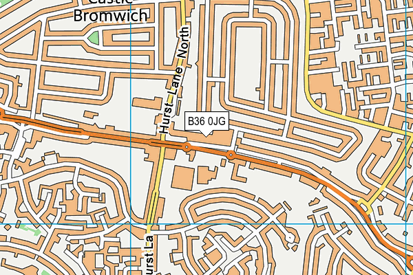 B36 0JG map - OS VectorMap District (Ordnance Survey)