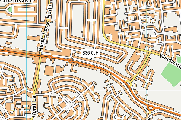 B36 0JH map - OS VectorMap District (Ordnance Survey)