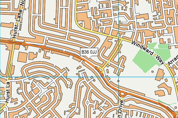 B36 0JJ map - OS VectorMap District (Ordnance Survey)