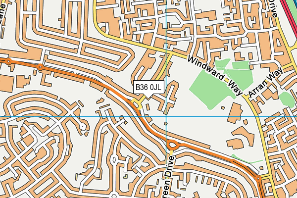 B36 0JL map - OS VectorMap District (Ordnance Survey)