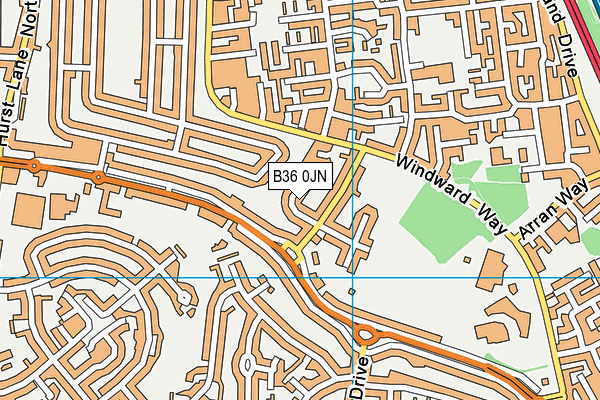 B36 0JN map - OS VectorMap District (Ordnance Survey)