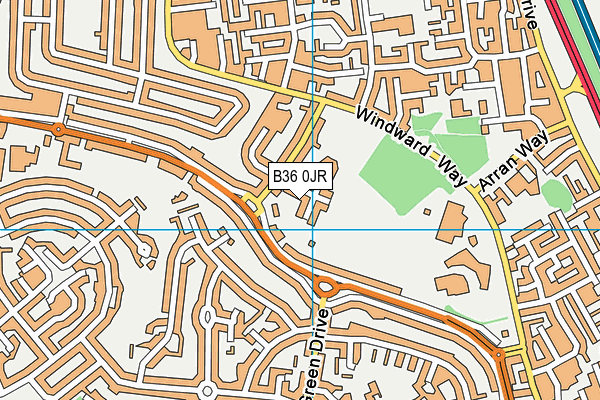 B36 0JR map - OS VectorMap District (Ordnance Survey)