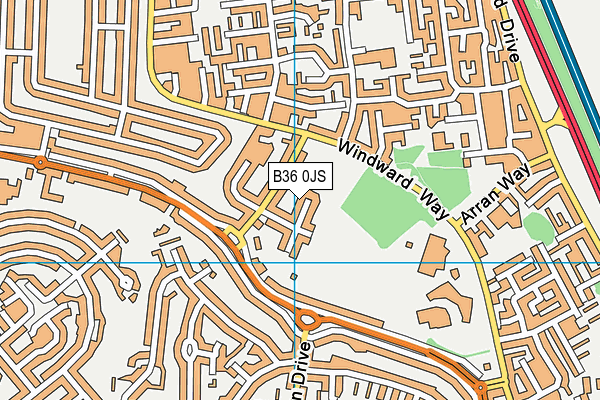 B36 0JS map - OS VectorMap District (Ordnance Survey)